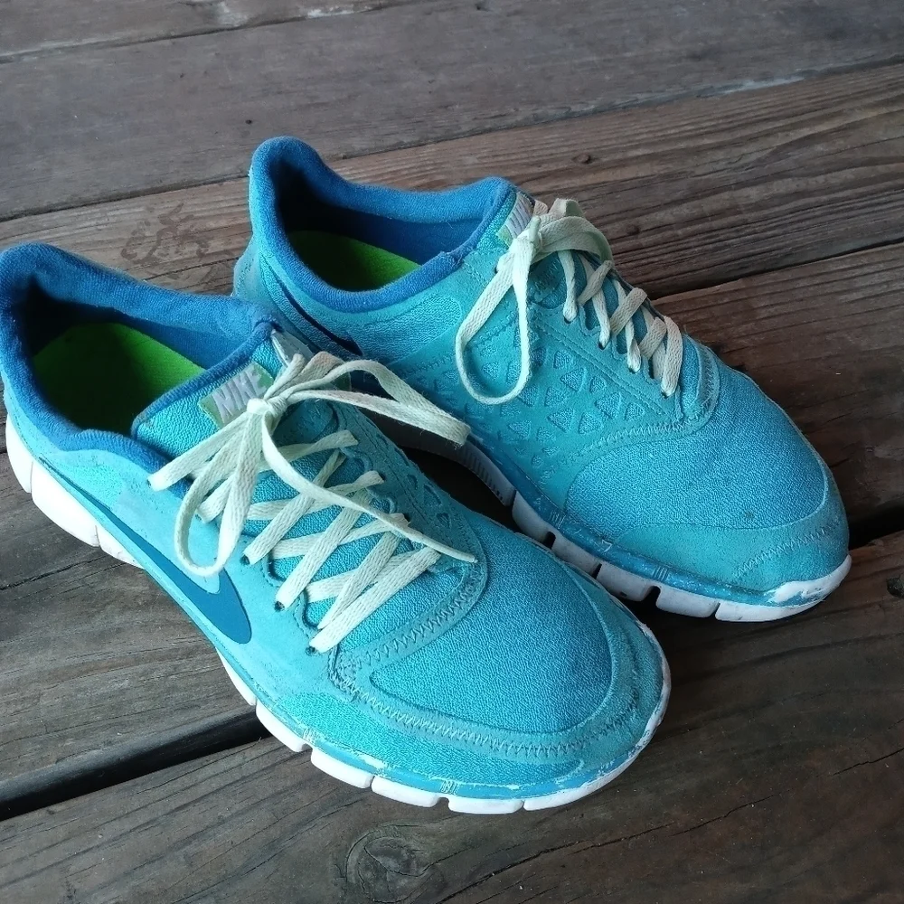 Nike Womens Free 7.0 396044-431 Blue Running Shoes Lace Up Low Top Size 9.5